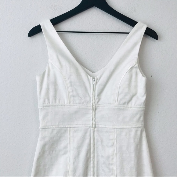 Y2K Corey P Early 2000s Sleeveless Textured White Ivory Cocktail Party Dress - Picture 5 of 9